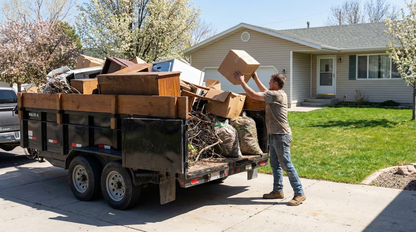 Loading a Dumpster Dan Trailer in Grand Junction